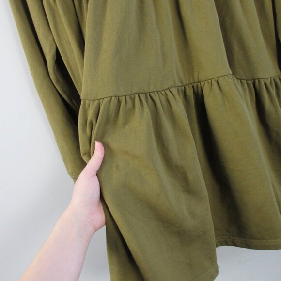 Natural Life Sweater Dress XS S Green Cotton Blend Tiered Oversized Boho 820 - Picture 10 of 13